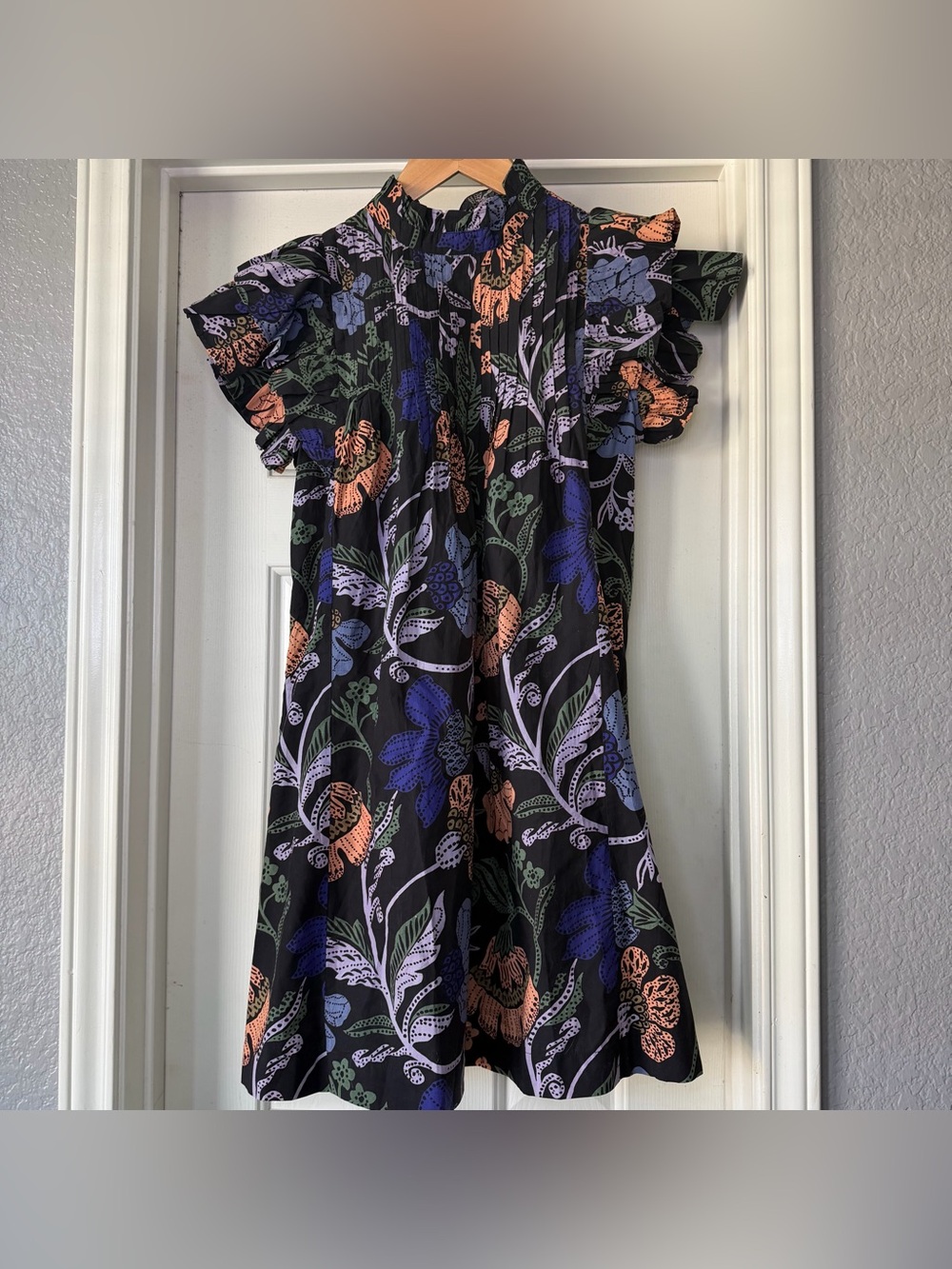 Oliphant Ruffle Sleeve Tiered Floral Dress